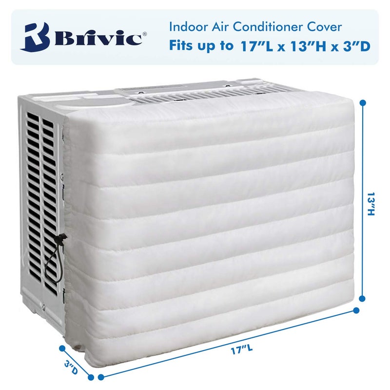 Brivic Indoor AC Cover for Air Conditioner Cover Inside Window Unit 17 x 13 x 3 inches(L x H x D),White - Image 2